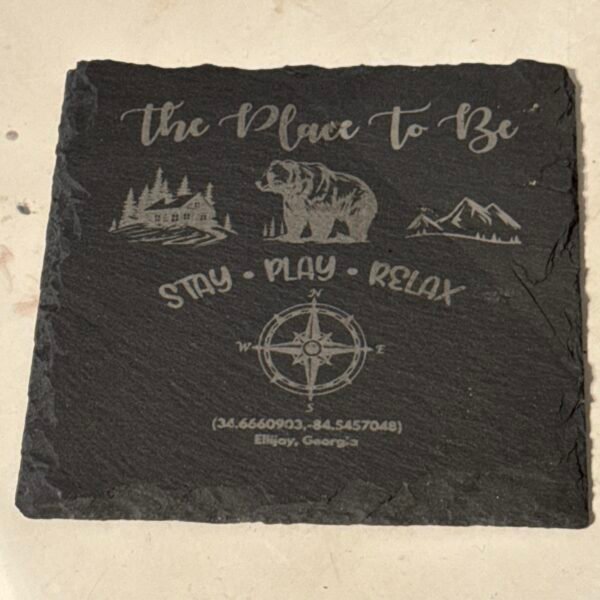 Custom Engraved Slate Coasters - 4"x4" - Image 7